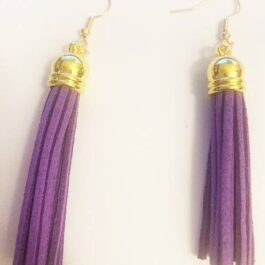 Dark Purple Tassel Earrings