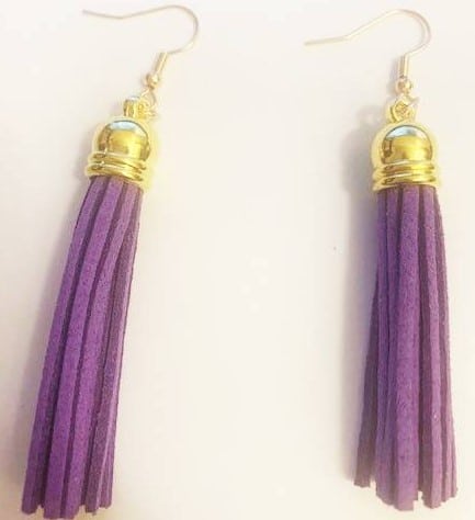 Purple & Pink Feather Earrings Long | Feather Planet