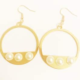 Gold Semi Pearls Earrings