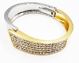 Silver Gold Sparkly Bangle Bracelet